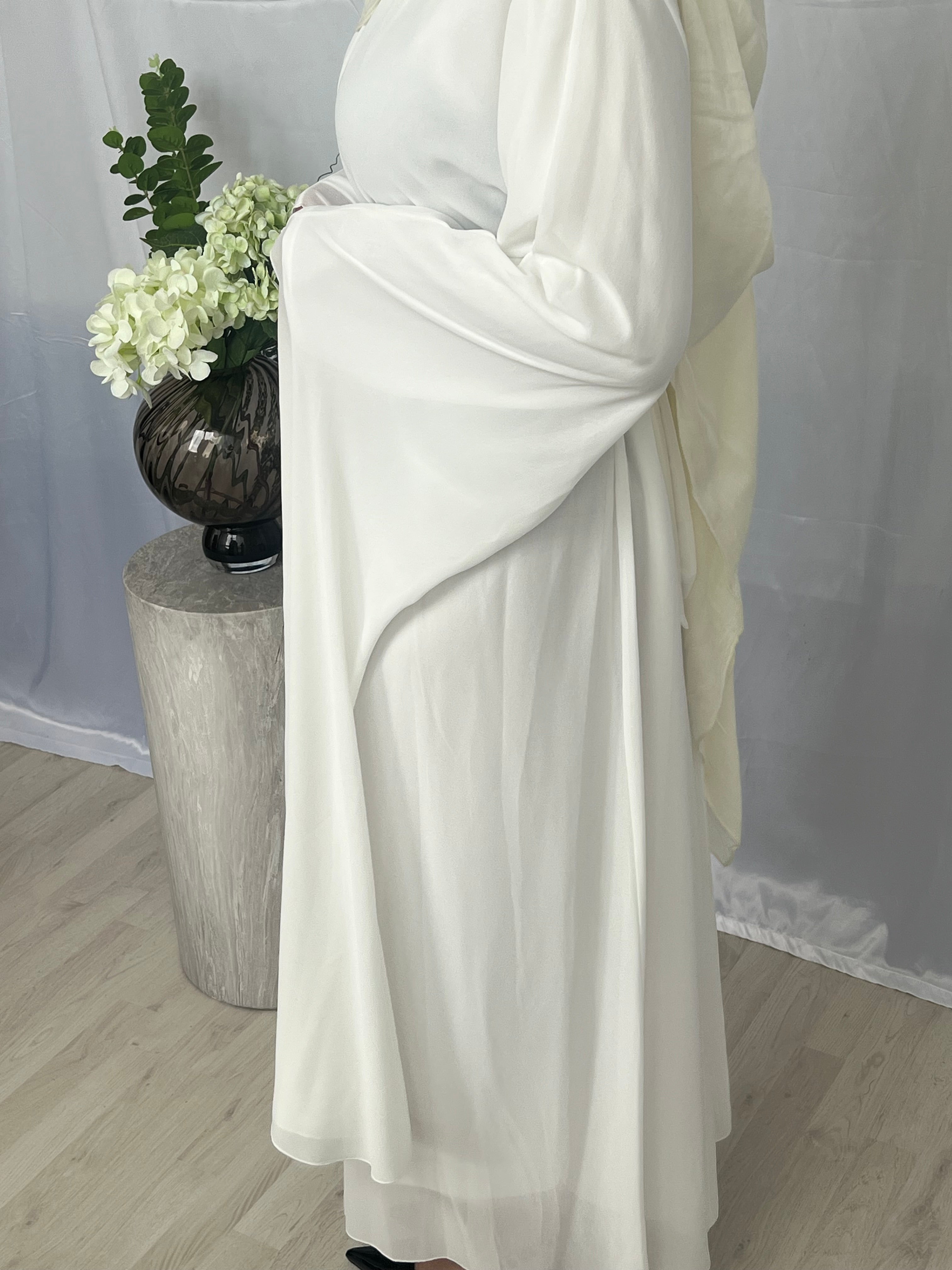 Butterfly Sleeve Dress - White