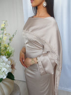Muna Draped Lace Dress – Champagne