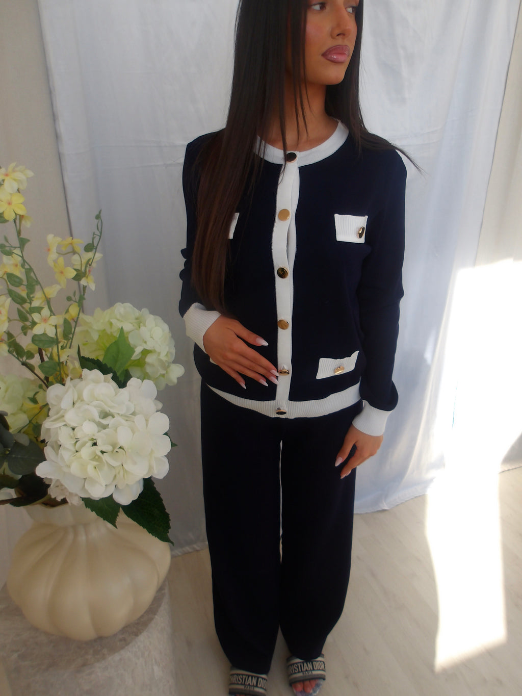 Elmi Contrast Co-ord Set – Navy