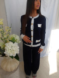 Elmi Contrast Co-ord Set – Navy