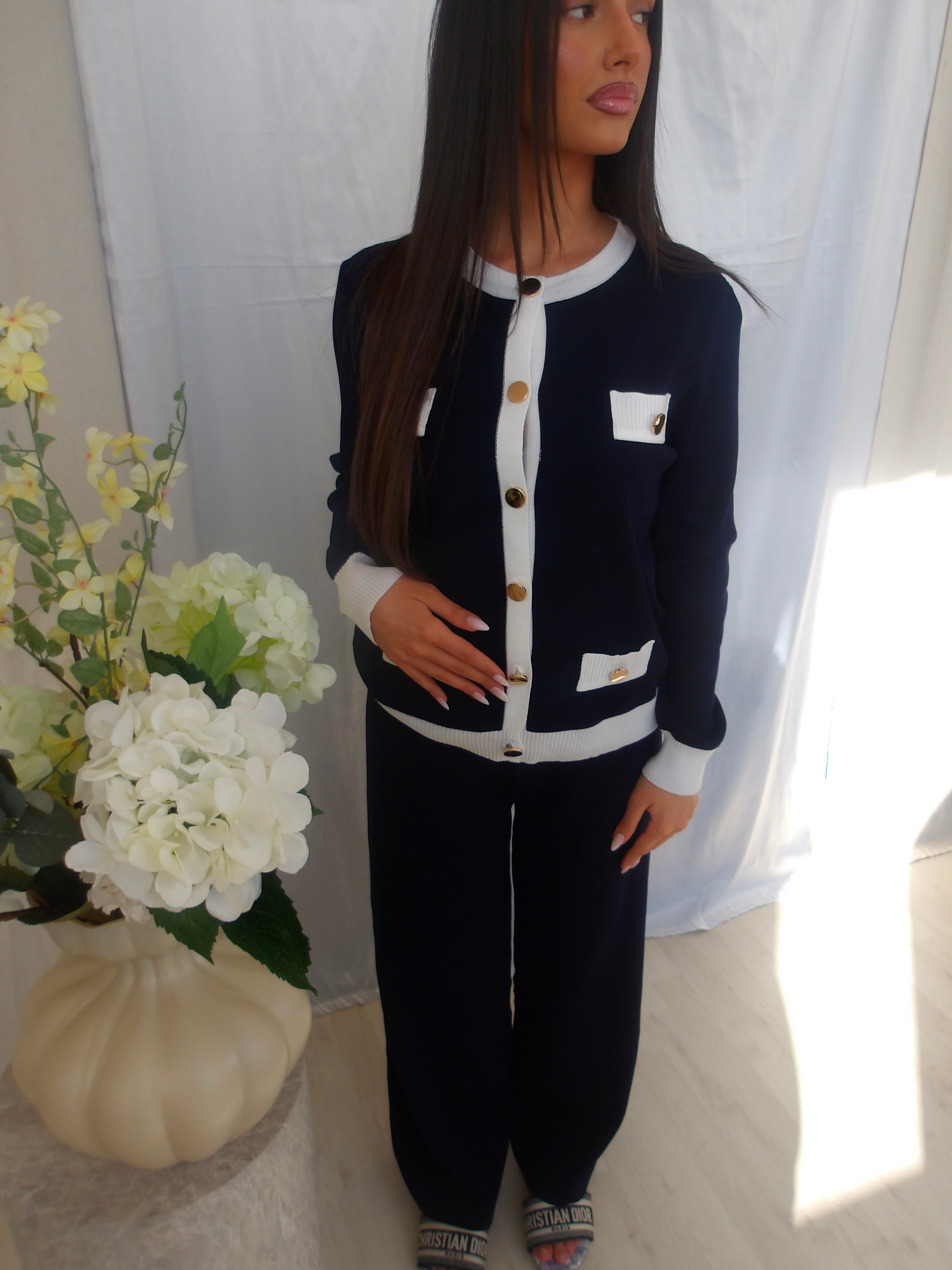 Elmi Contrast Co-ord Set – Navy