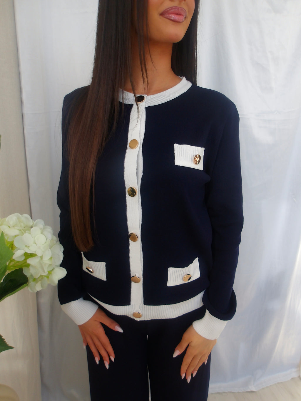 Elmi Contrast Co-ord Set – Navy