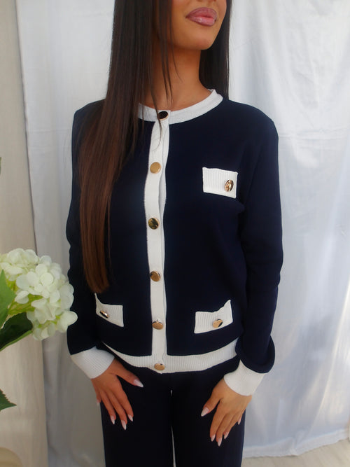 Elmi Contrast Co-ord Set – Navy