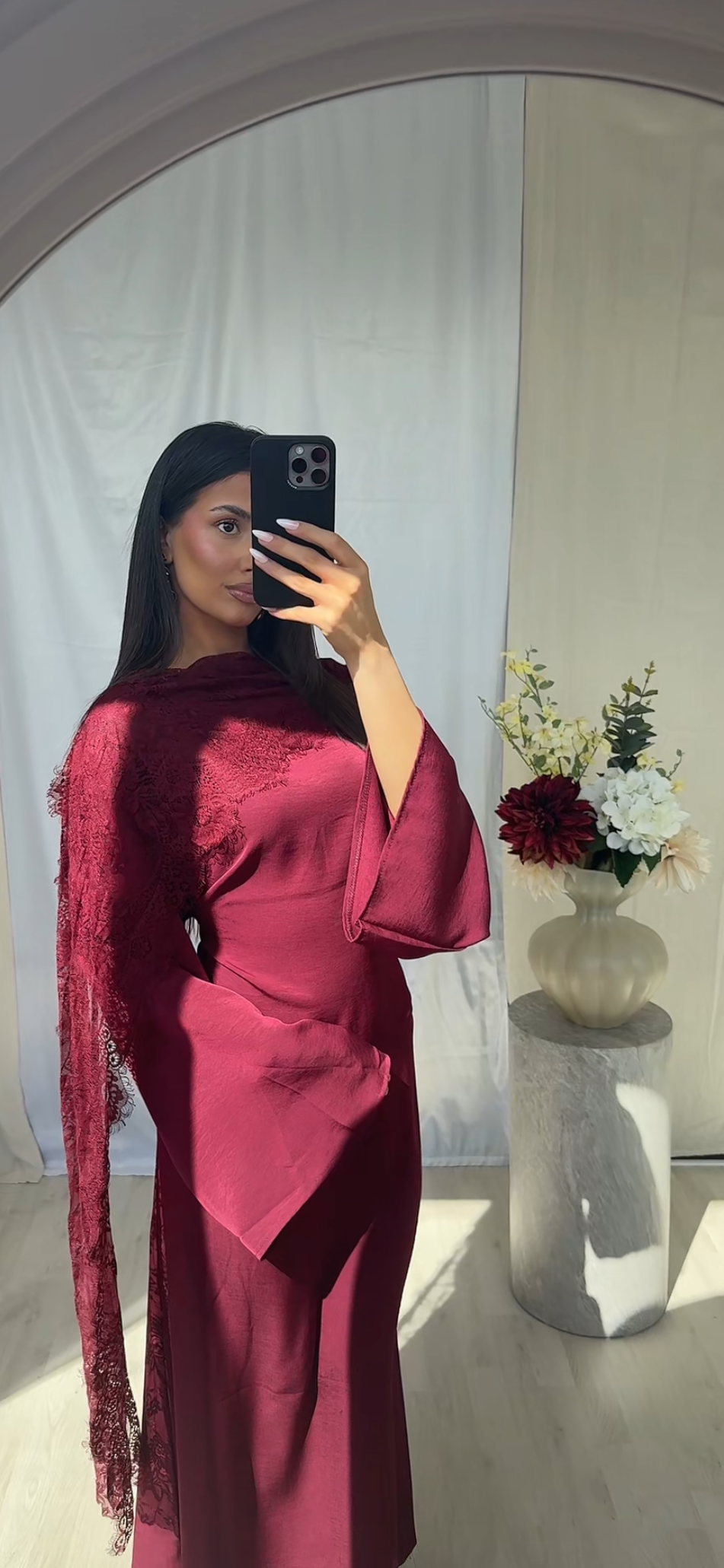 Nada Lace Dress – Bordeaux