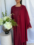 Blossom Abaya - Bordeaux