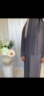 Hadiyah Khimar Set - Dark Grey