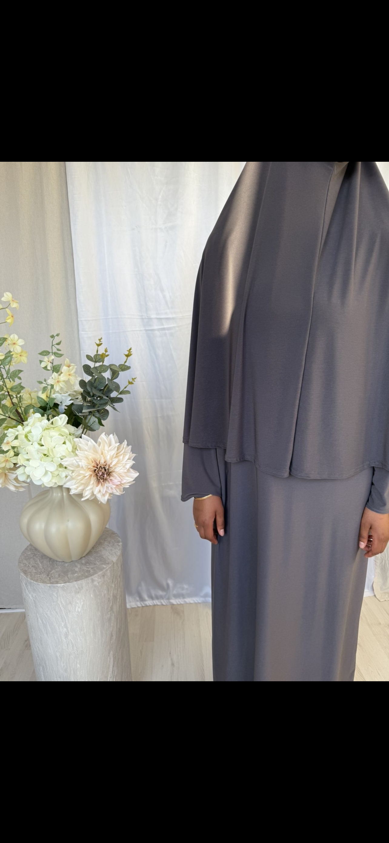 Hadiyah Khimar Set - Dark Grey