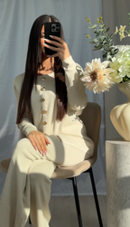 Jalil Co-ord Set – Cream