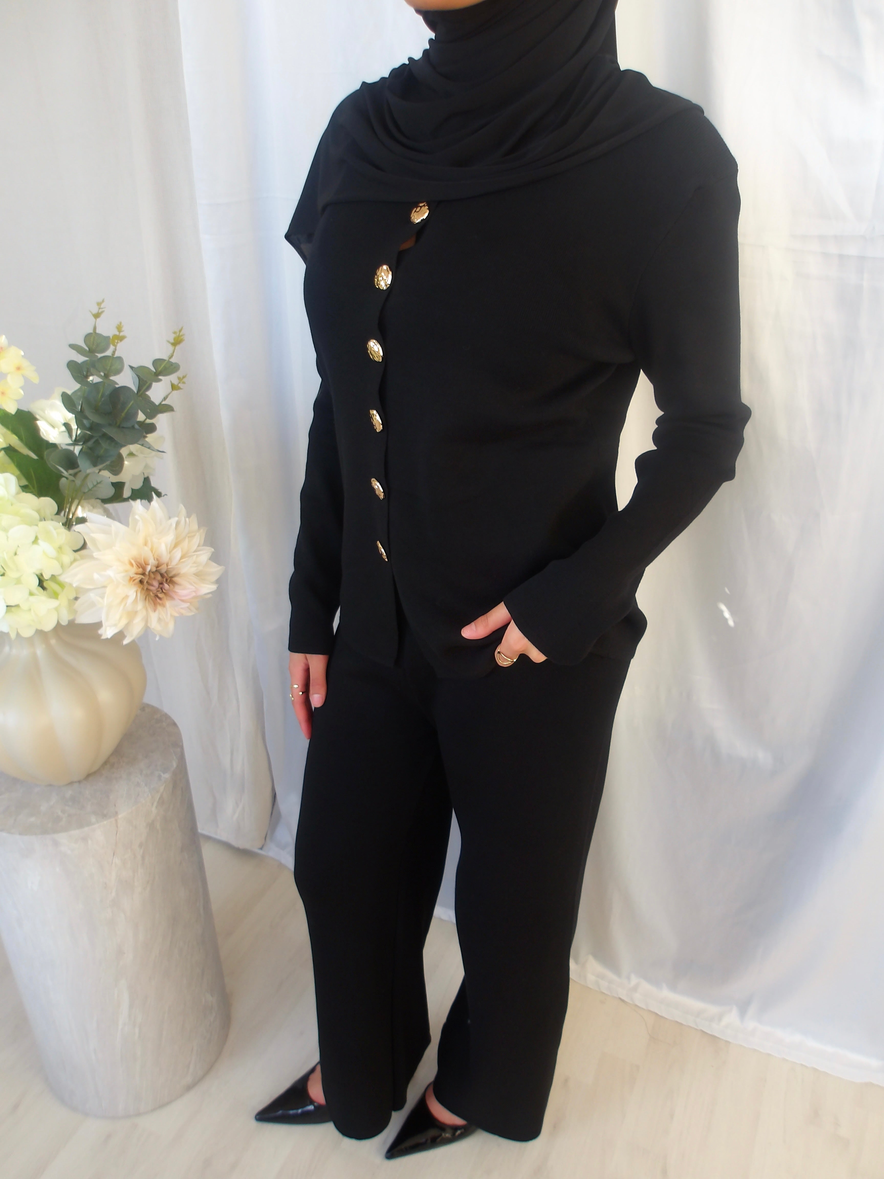 Jalil Co-ord Set – Noir