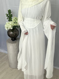 Butterfly Sleeve Dress - White