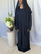 Blossom Abaya - Navy