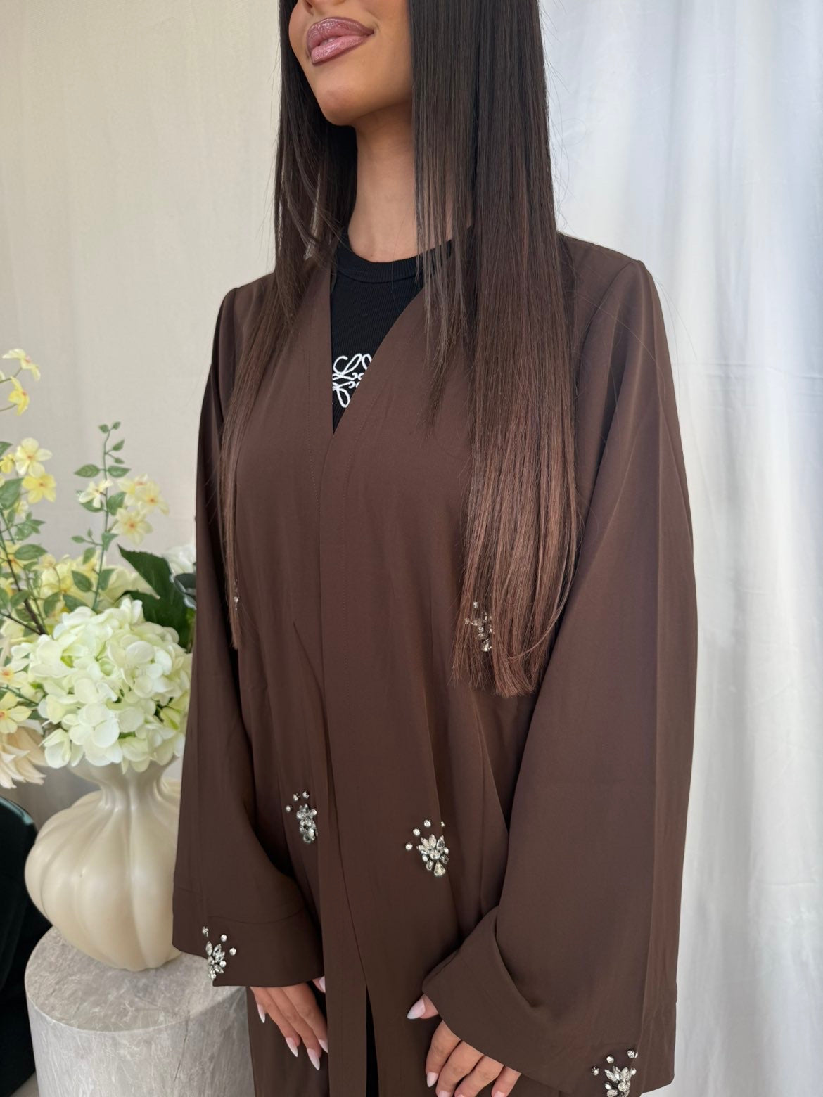 Nashad Crystal Abaya – Brown