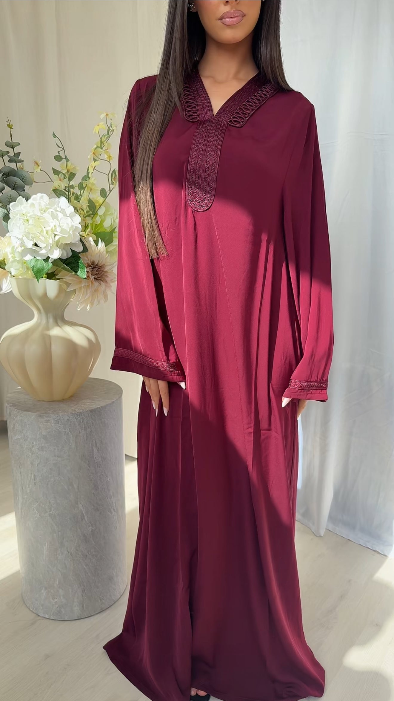 Amaya Flow Abaya – Bordeaux