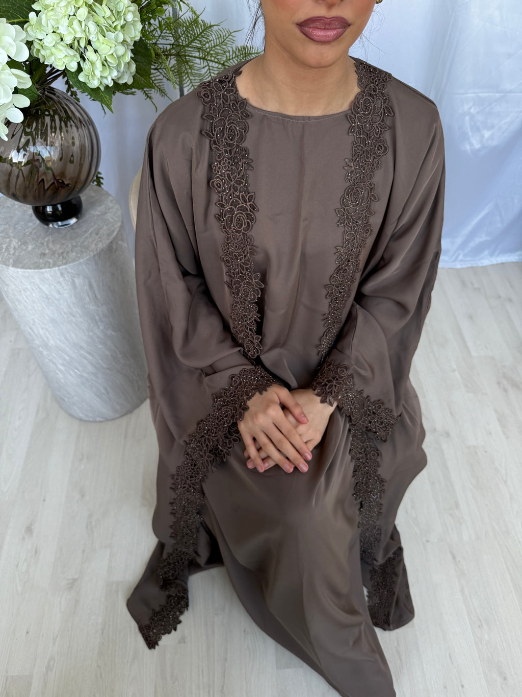 Blossom Abaya - Taupe
