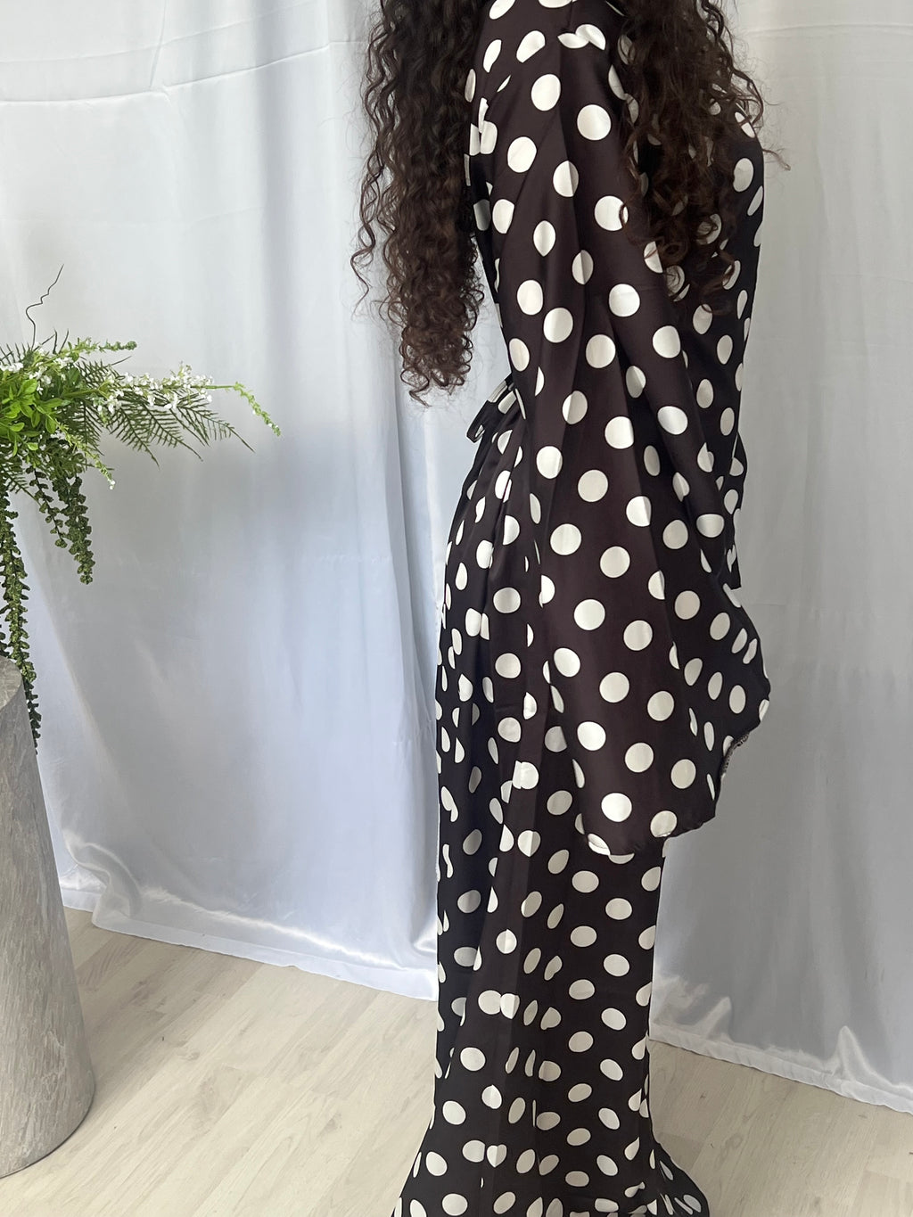 Najma Polka Dress - Coffee