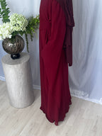 Butterfly Sleeve Dress - Bordeaux