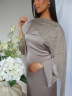 Nada Lace Dress – Taupe