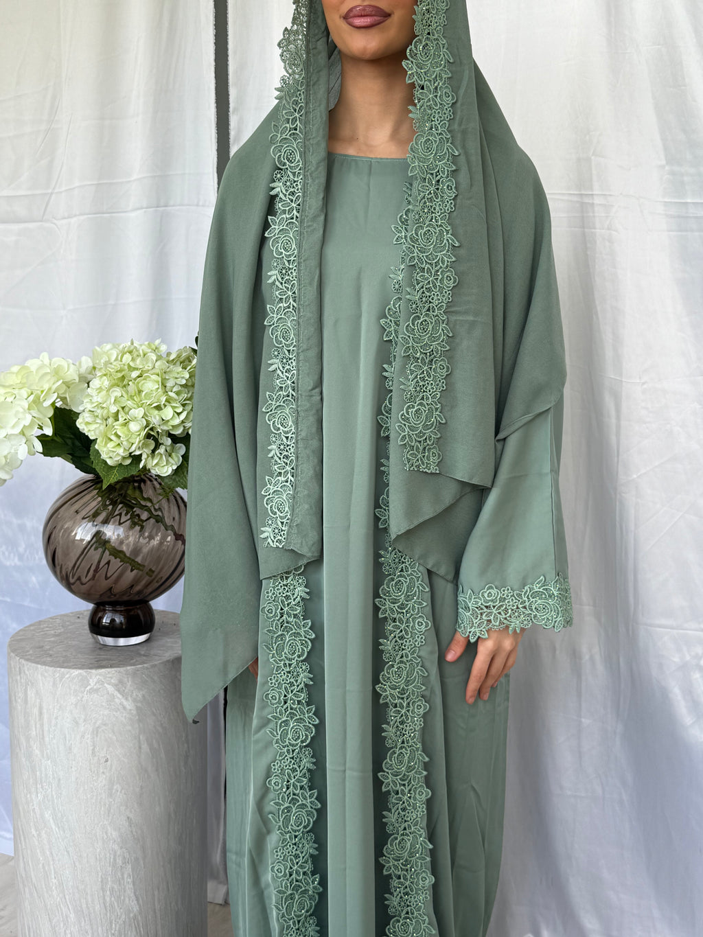 Blossom Abaya - Mint