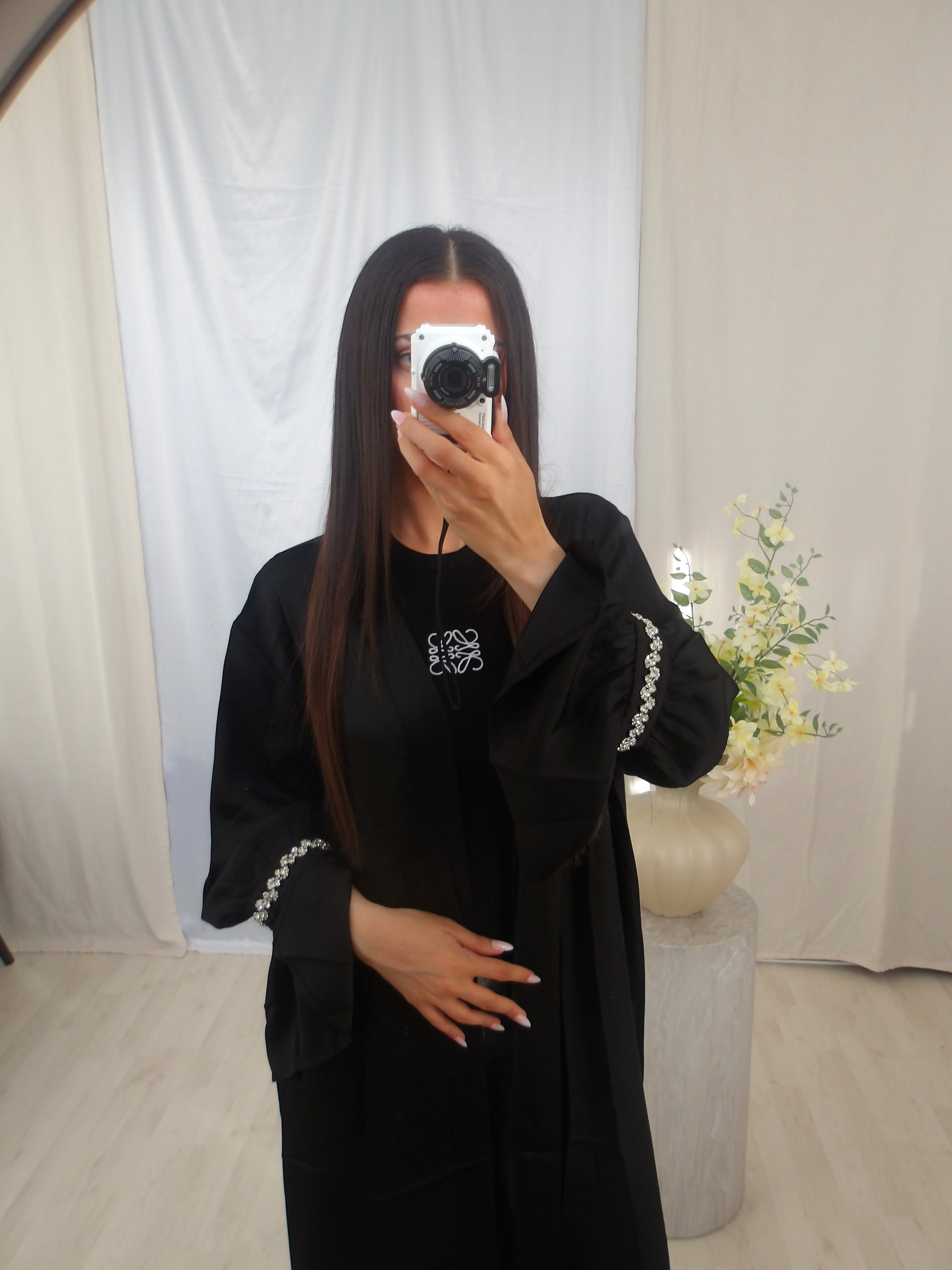 Nadia Satin Abaya - Noir