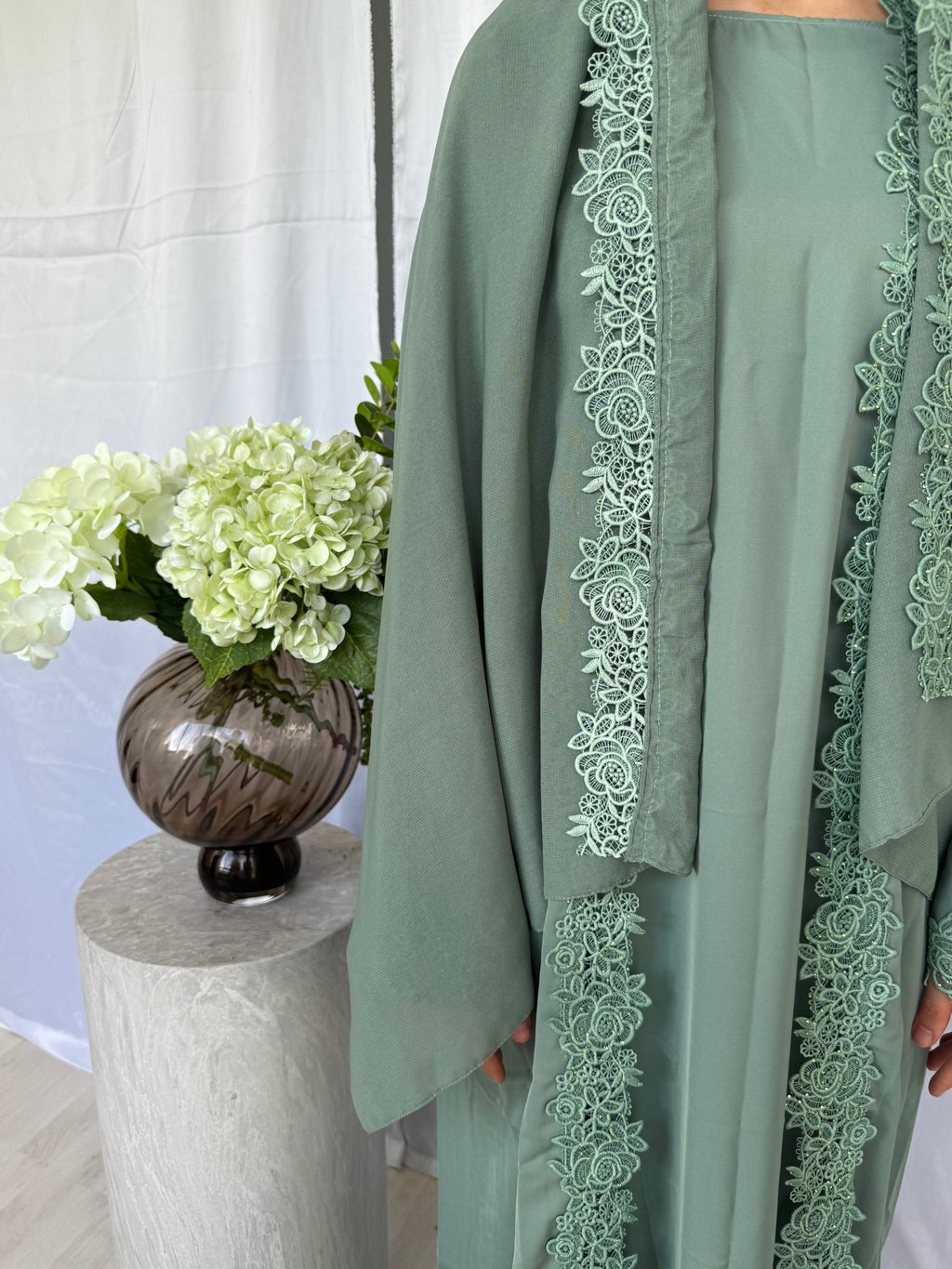 Blossom Abaya - Mint