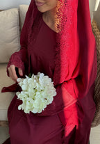 Blossom Abaya - Bordeaux