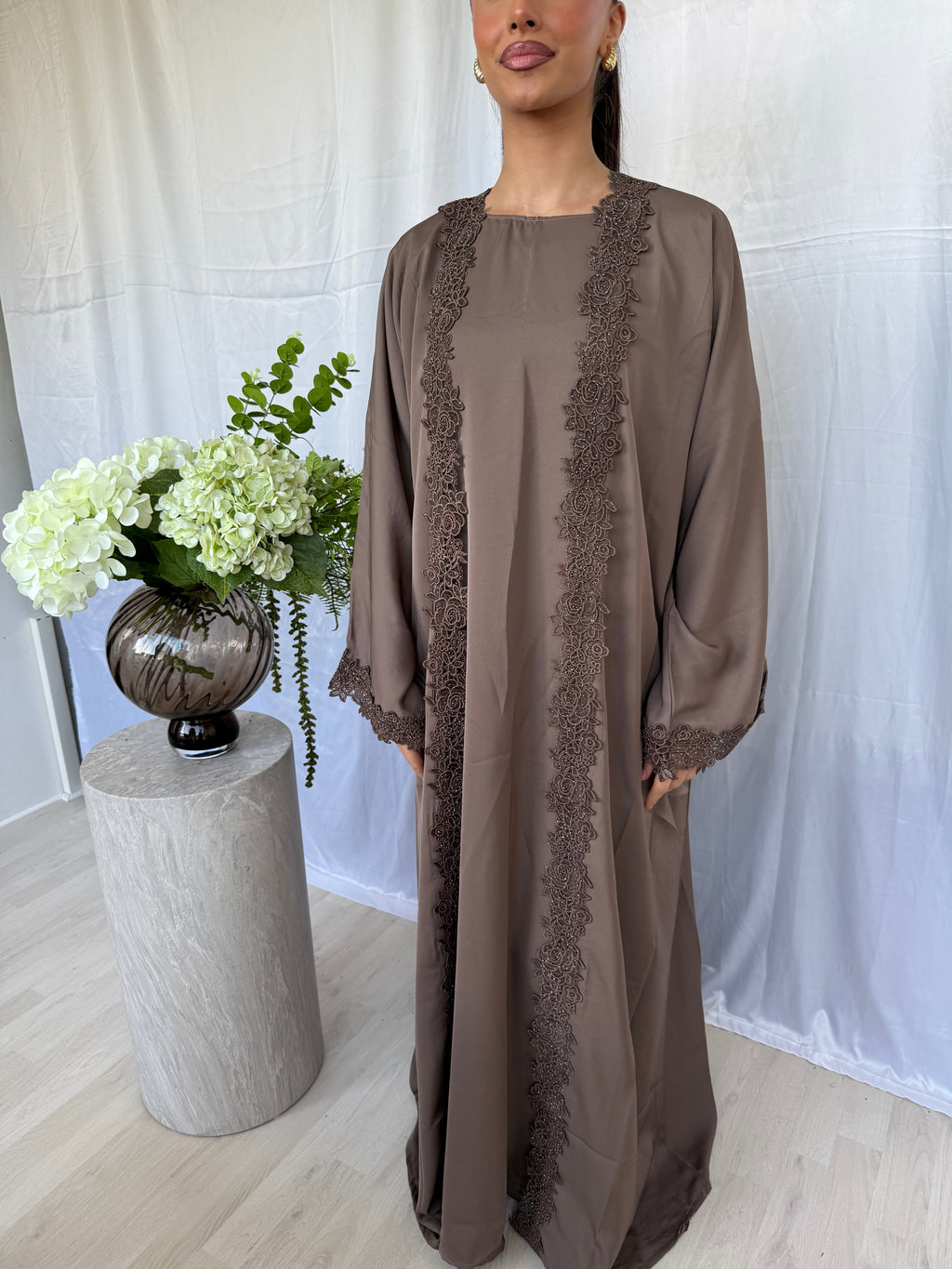 Blossom Abaya - Taupe