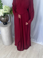 Butterfly Sleeve Dress - Bordeaux