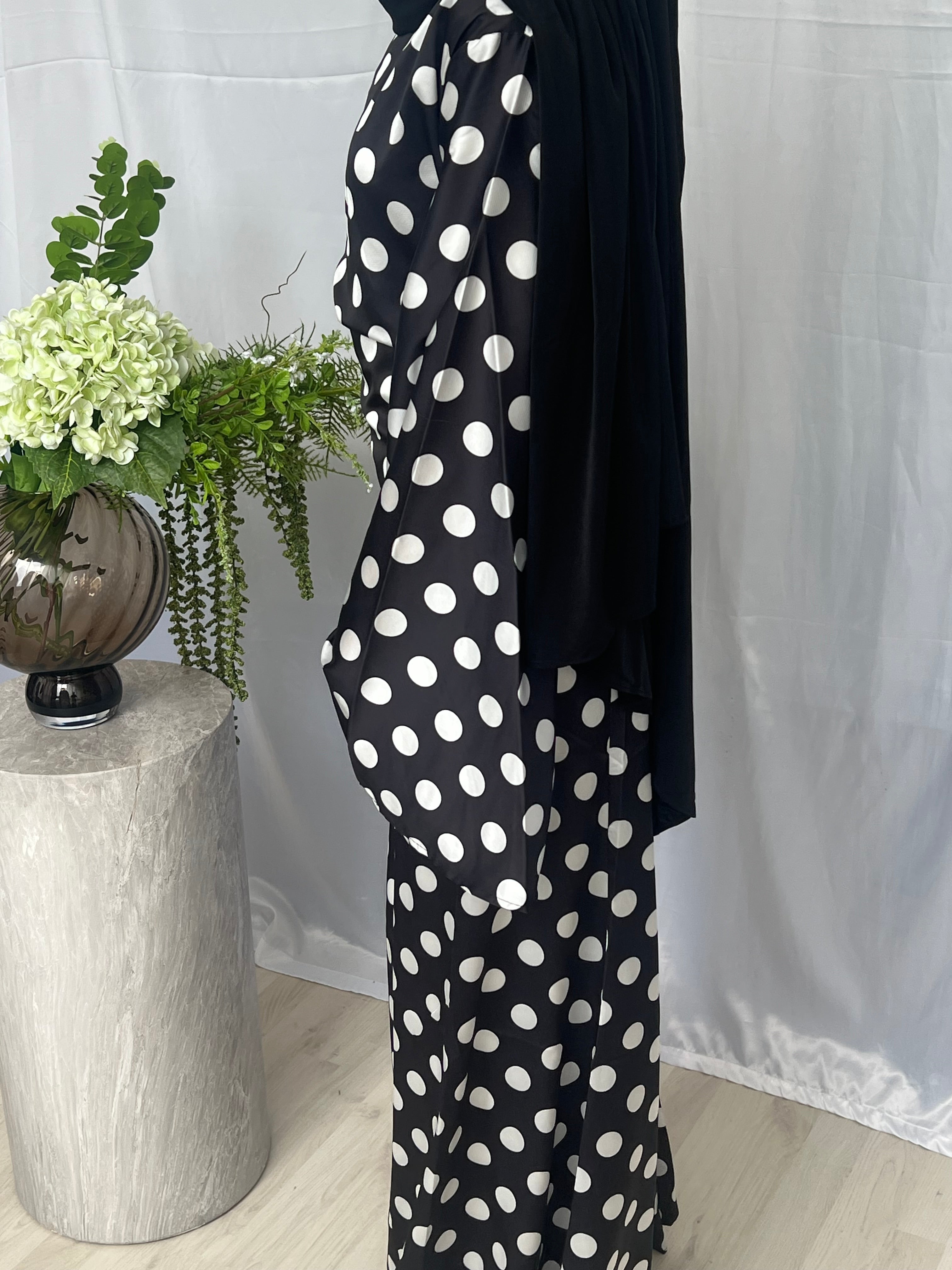 Najma Polka Dress - Noir