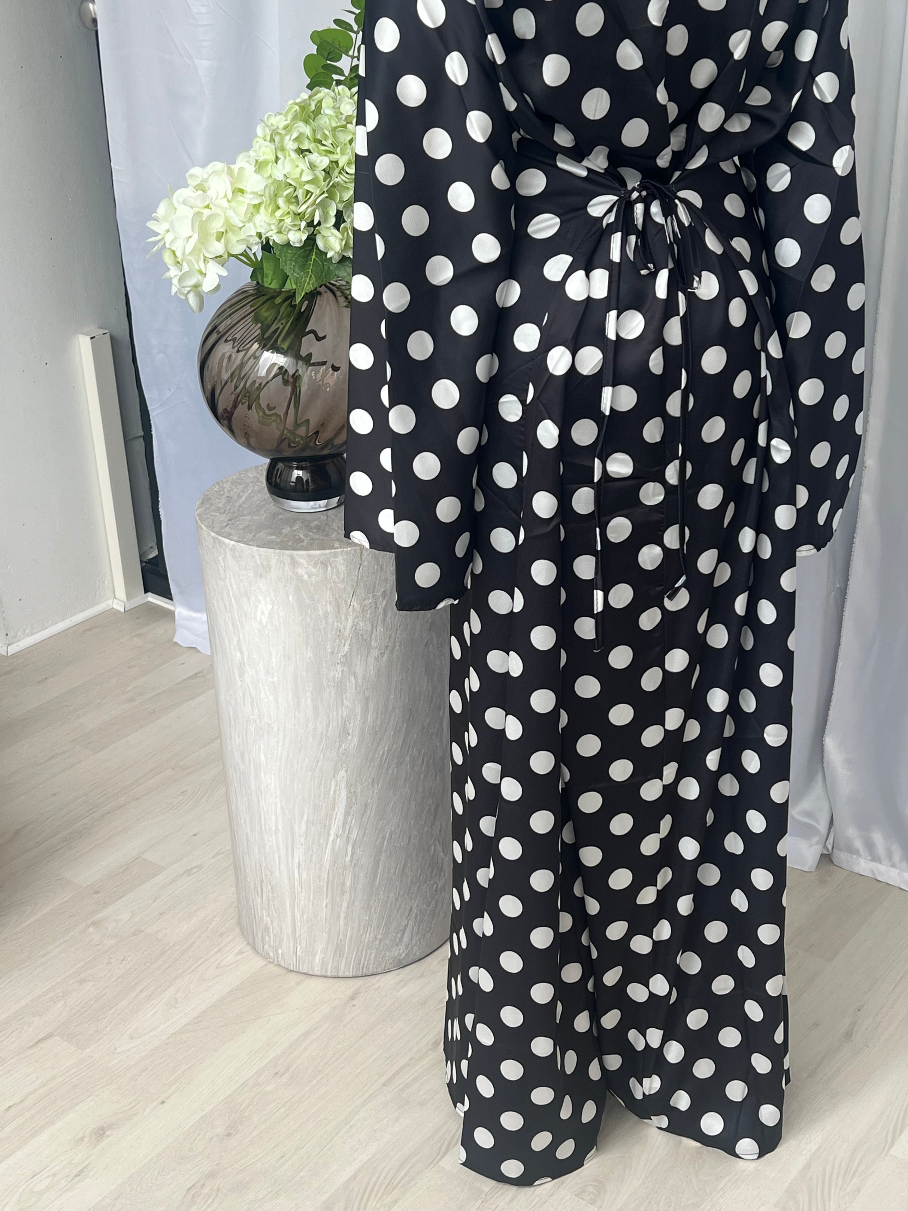 Najma Polka Dress - Noir