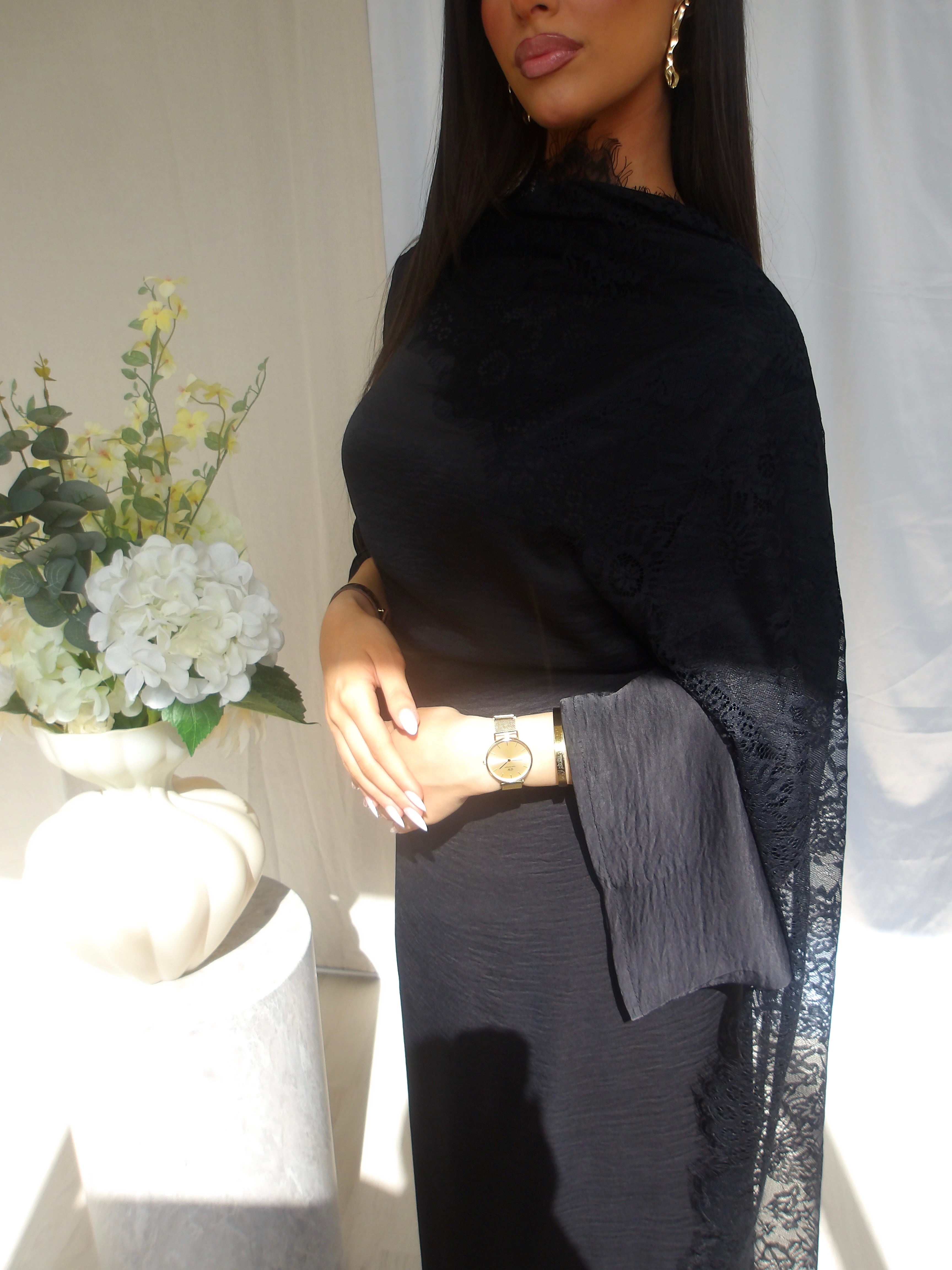 Nada Lace Dress – Noir