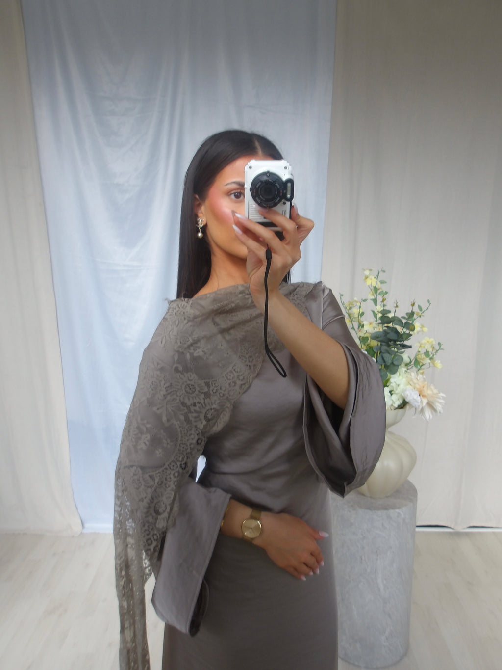 Nada Lace Dress – Taupe