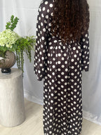 Najma Polka Dress - Coffee