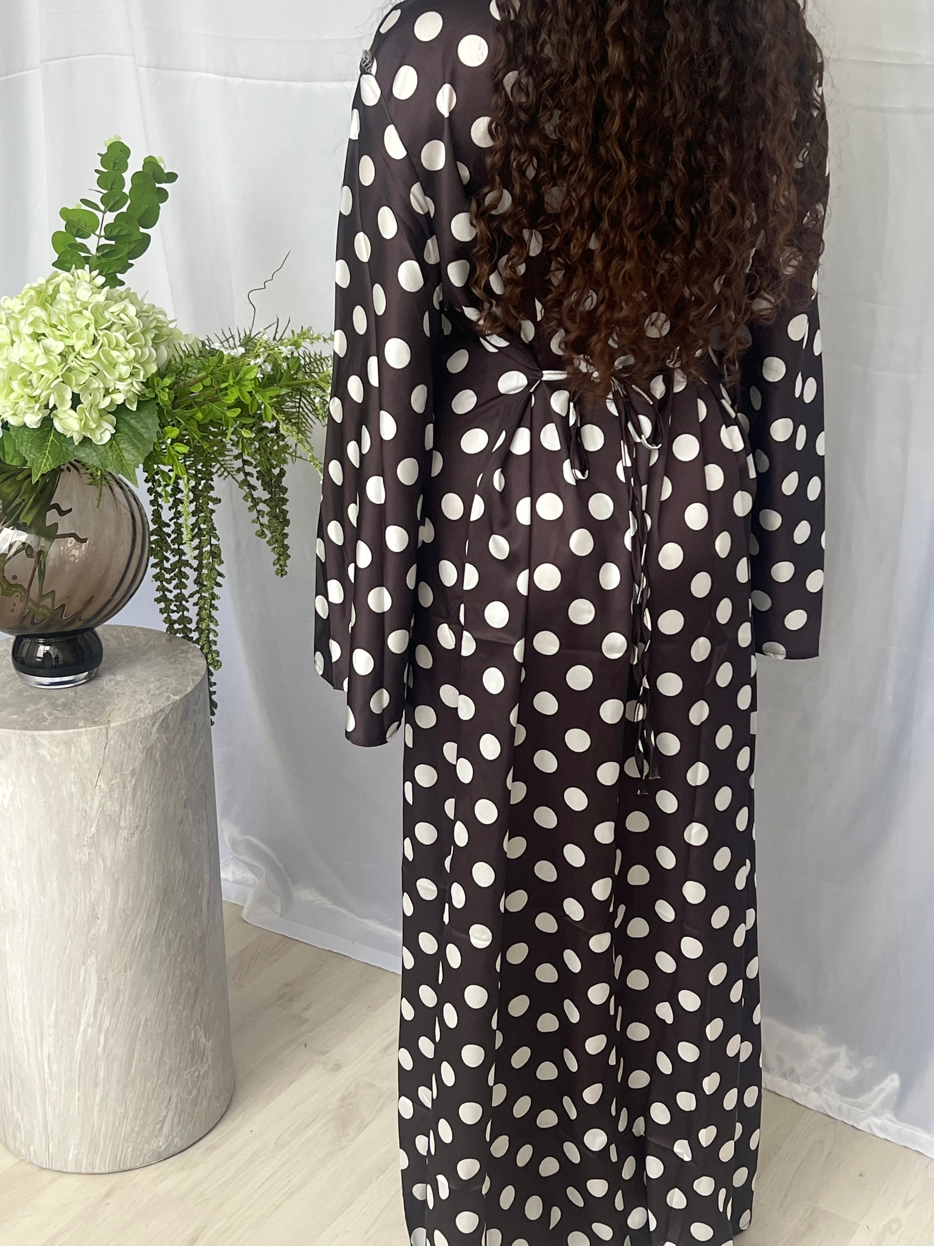 Najma Polka Dress - Coffee