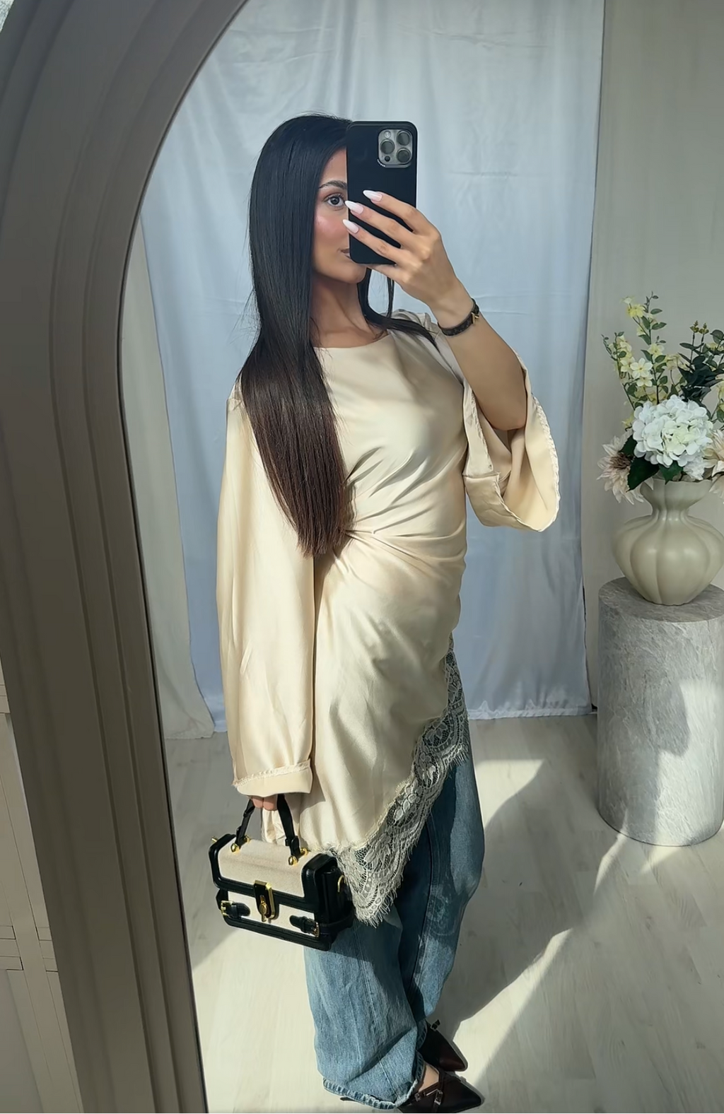 Nadia Lace Top - Champagne