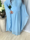 Butterfly Sleeve Dress - Sky