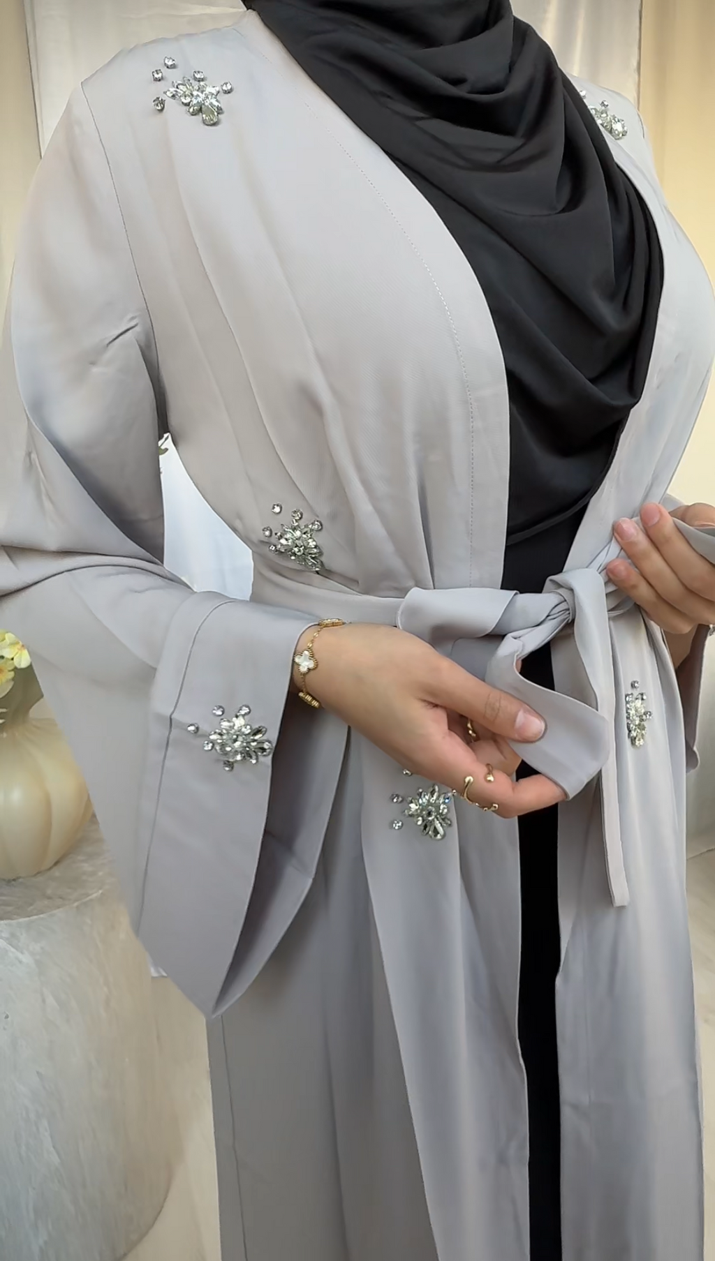 Nashad Crystal Abaya – Grey