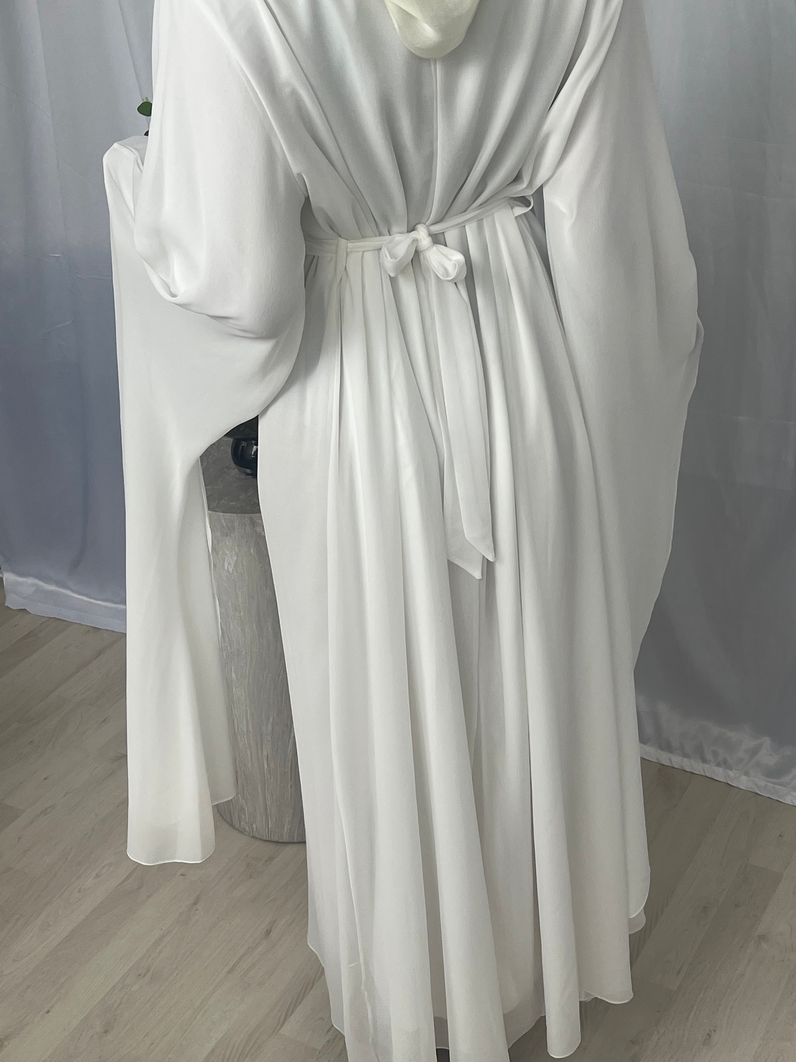 Butterfly Sleeve Dress - White