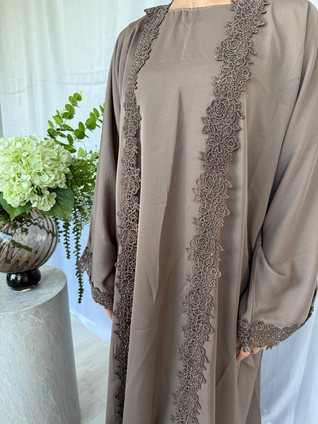 Blossom Abaya - Taupe