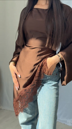 Nadia Lace Top - Brown