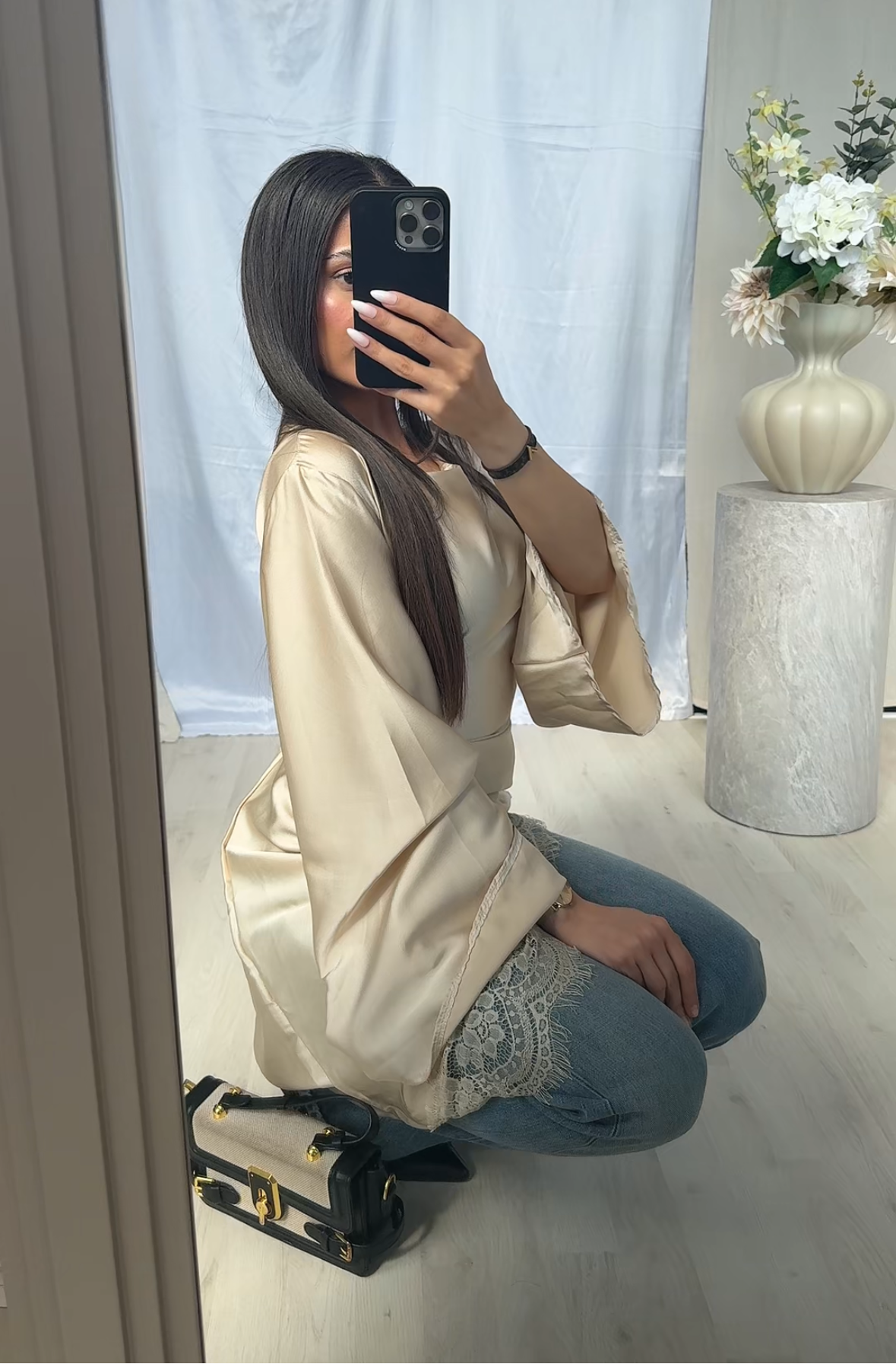 Nadia Lace Top - Champagne