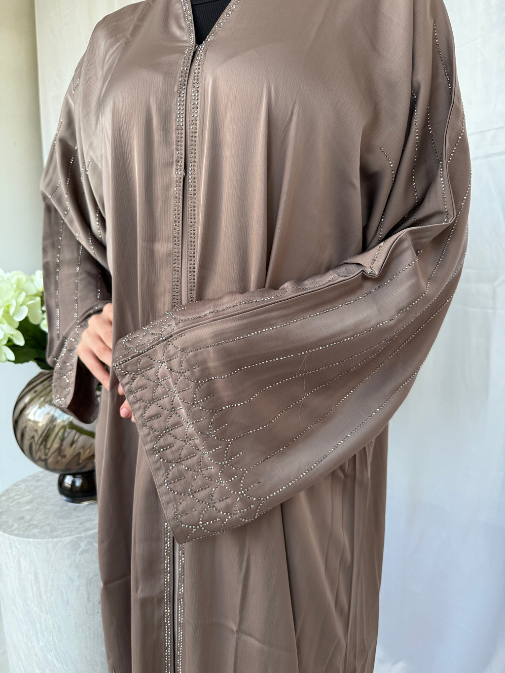 Crystal Abaya - Taupe