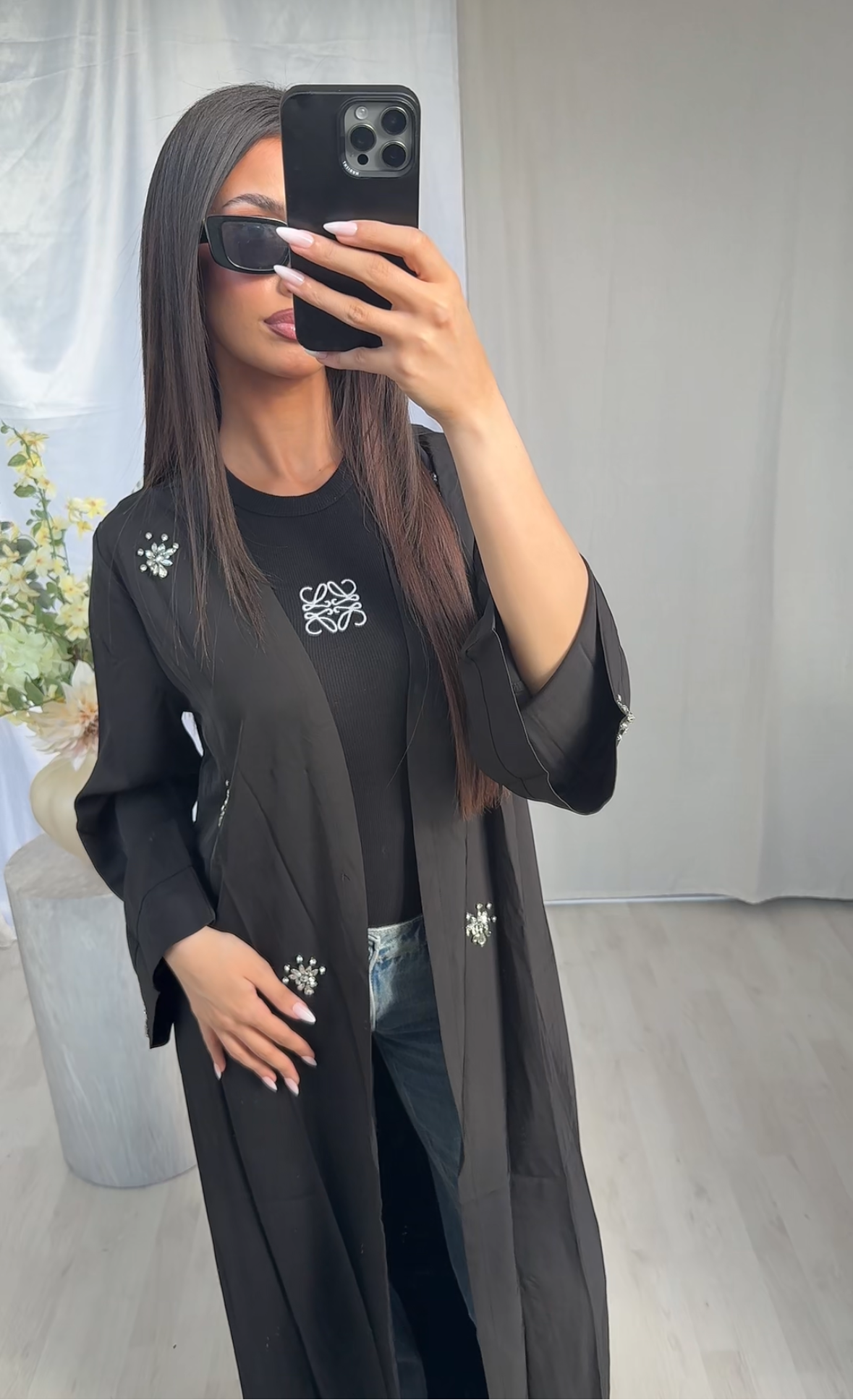 Nashad Crystal Abaya – Noir