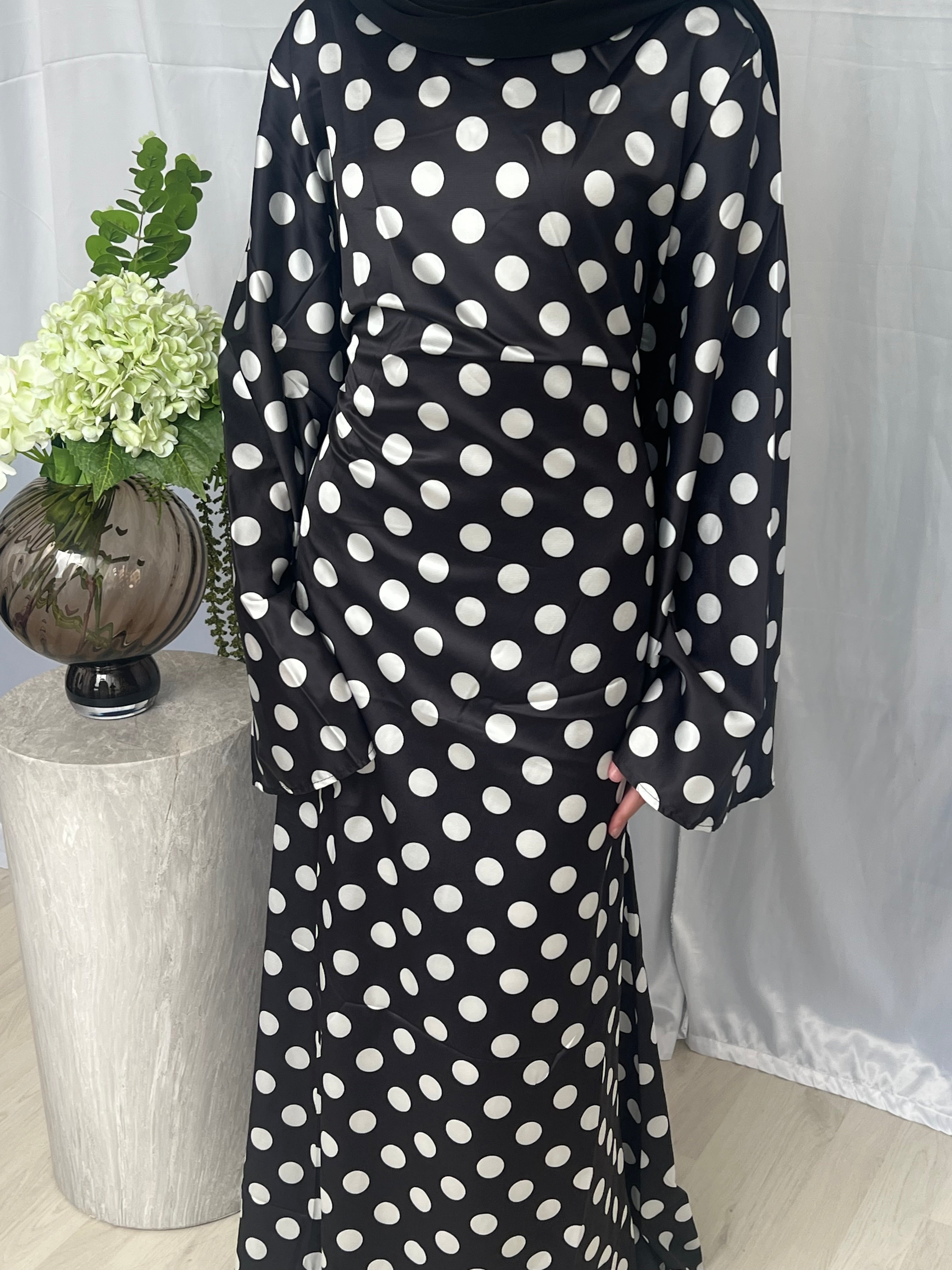 Najma Polka Dress - Noir