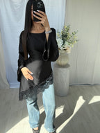 Nadia Lace Top - Noir