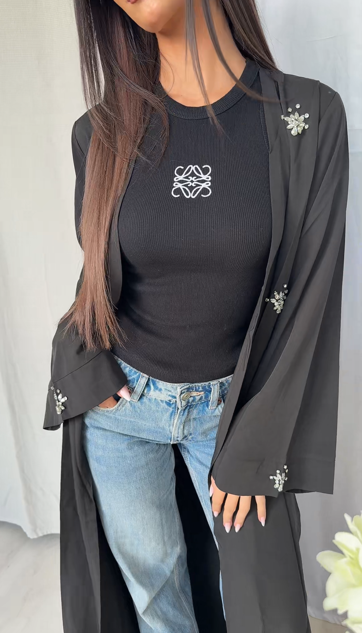 Nashad Crystal Abaya – Noir