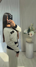 Elmi Contrast Co-ord Set – Cream