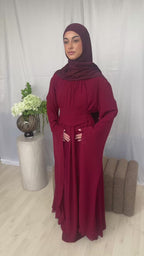 Butterfly Sleeve Dress - Bordeaux