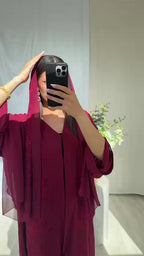 Khadija Embellished Abaya – Bourdeaux