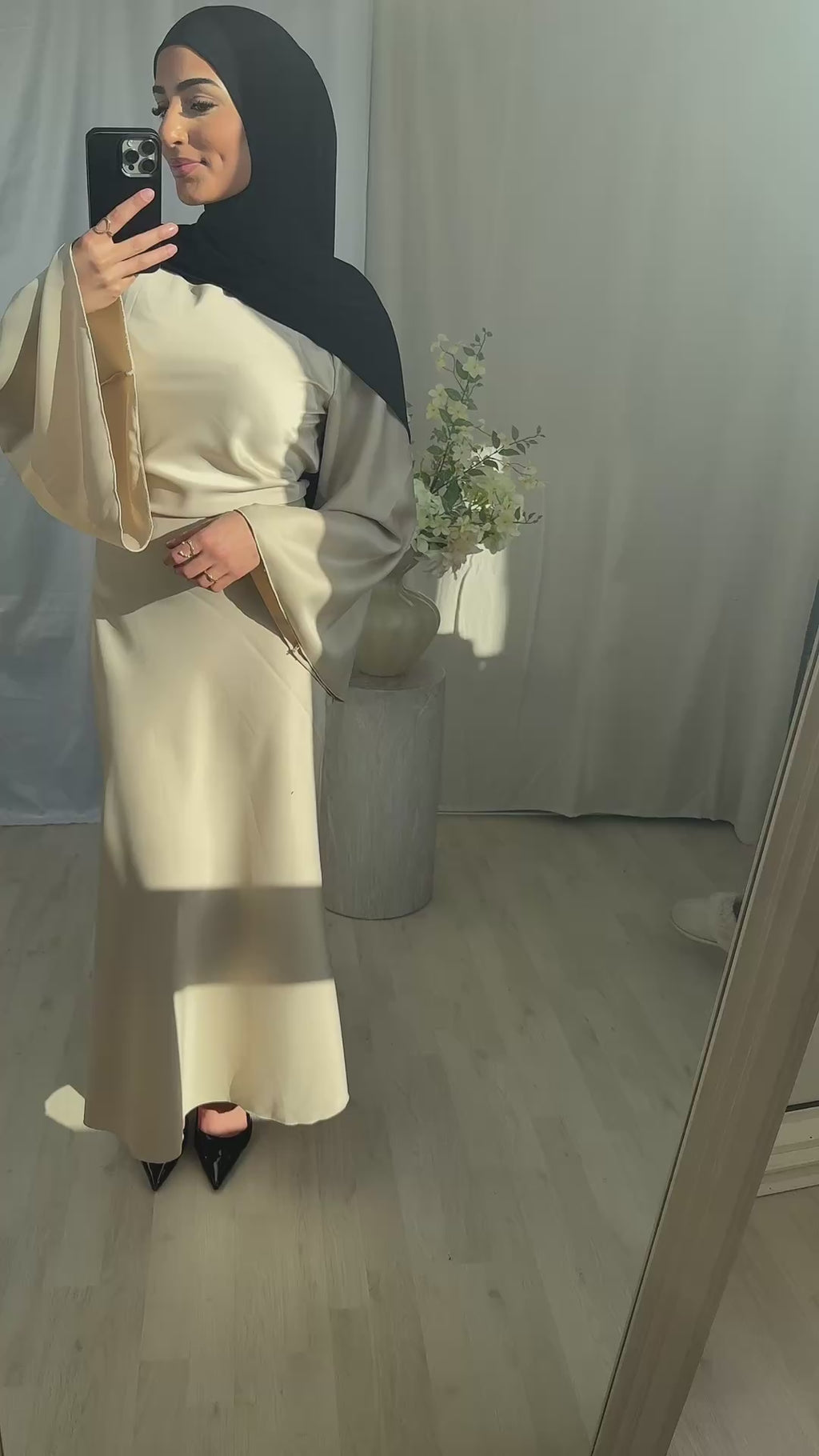 Najma Satin Dress - Ivory