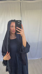 Blossom Abaya - Navy